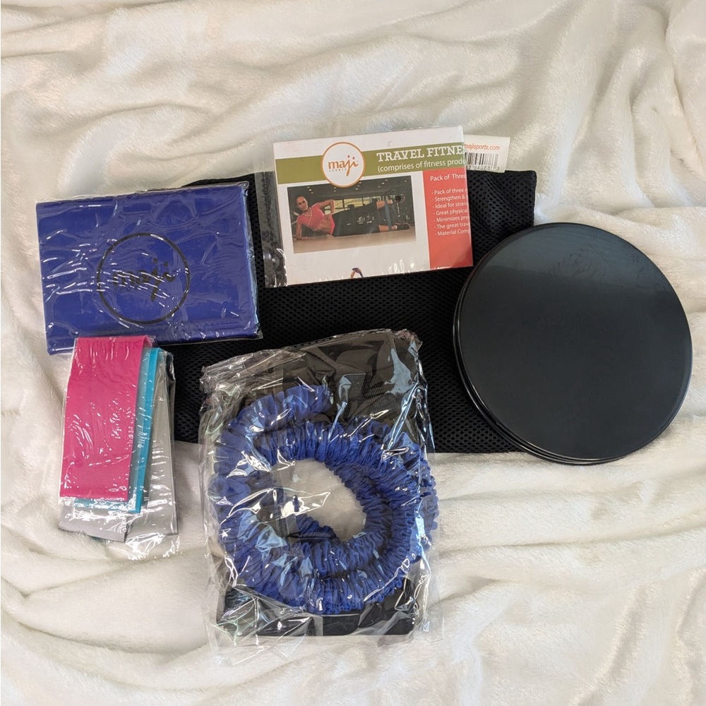 Maji Sports Fitness Set with Resistance Bands and Sliders NWT - Picture 2 of 9